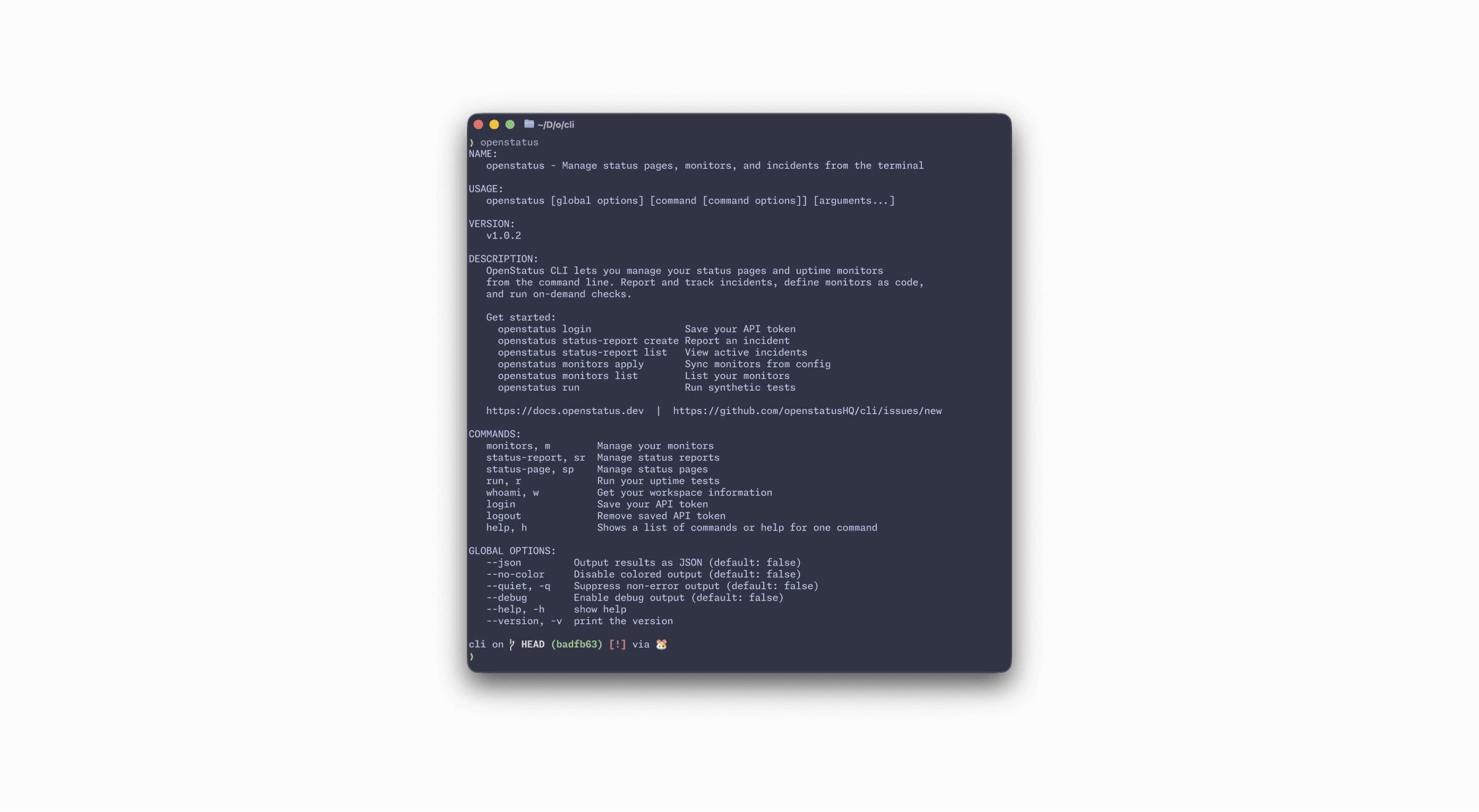 CLI update: status pages and status reports